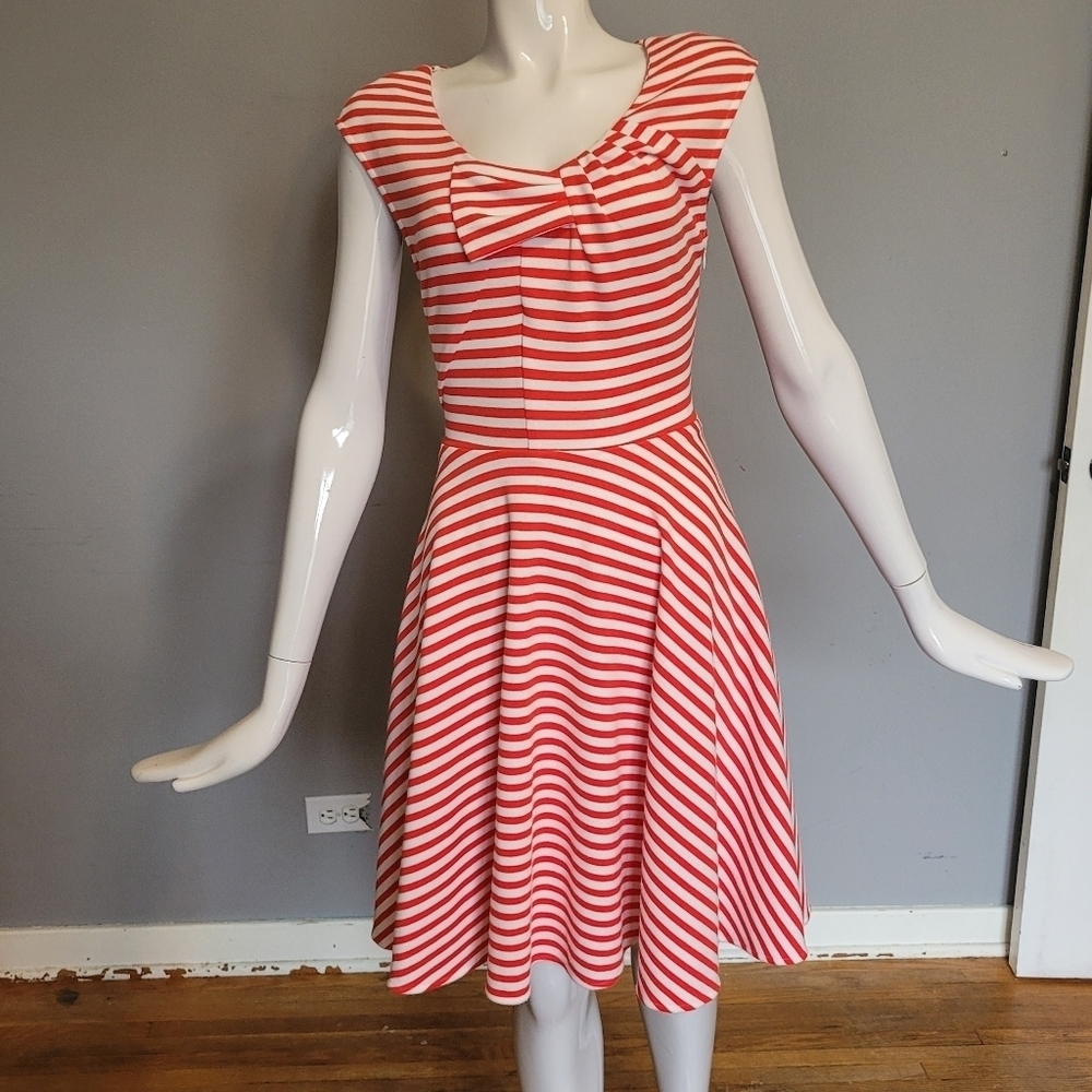 Eva Franco Striped Dress with Collar Detail, GUC, Size 4